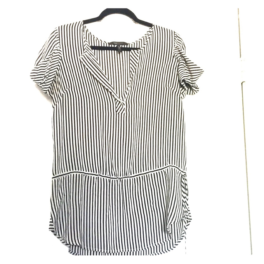 BCBG Max Azria Silk Stripe Top